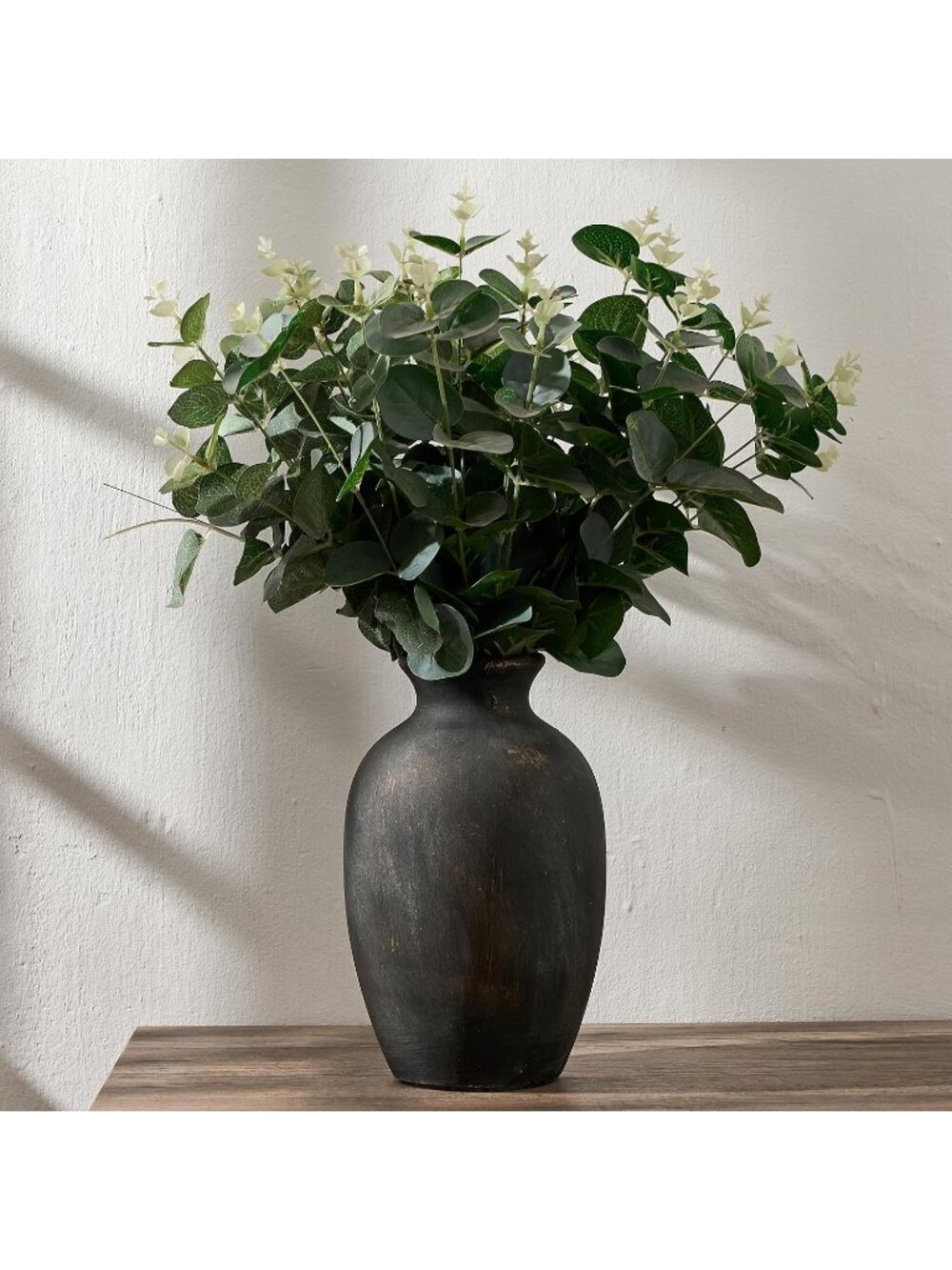 8.38" Rustic Terracotta Antique Ceramic Vintage Flower Vase for Table Home Decor